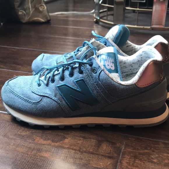 new balance 574 blue gold